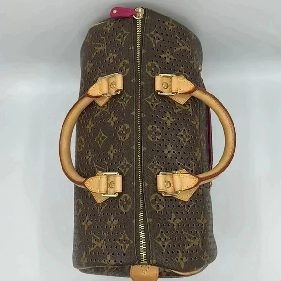 Louis Vuitton Speedy 30 Fuchsia Limited monogram perforated bag purse - Picture 5 of 13